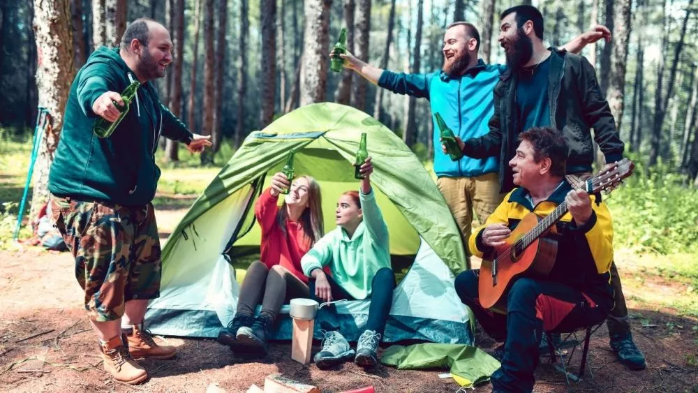 campsite beer music
